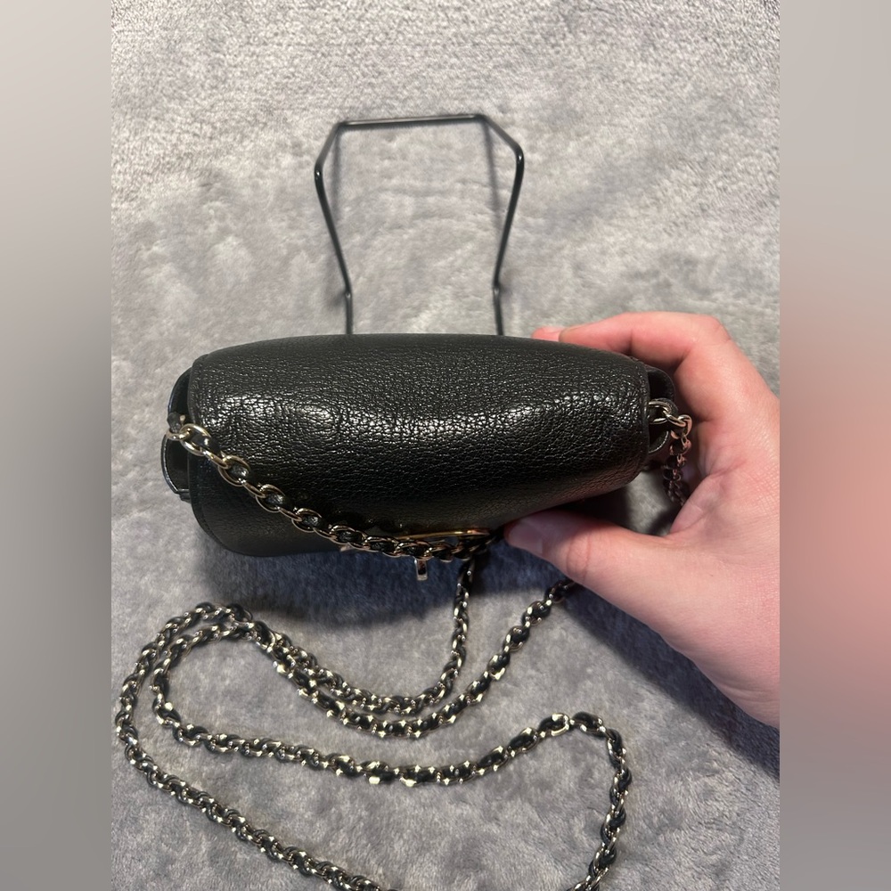 Mulberry Mini Lily Black Pebbled Leather Crossbody on Chain - Picture 10 of 12